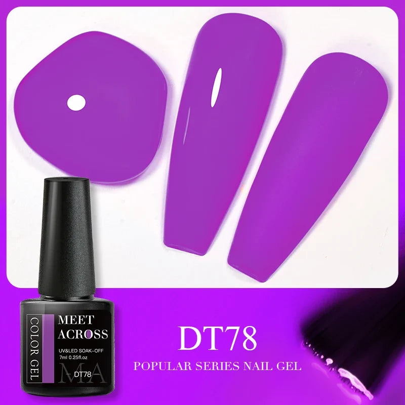 MEET ACROSS 5ml Pink Dried Flower Gel Nail Polish Natural Flower Fairy Nail Art Gel Soak Off UV LED Painting Varnishes For Nails 12