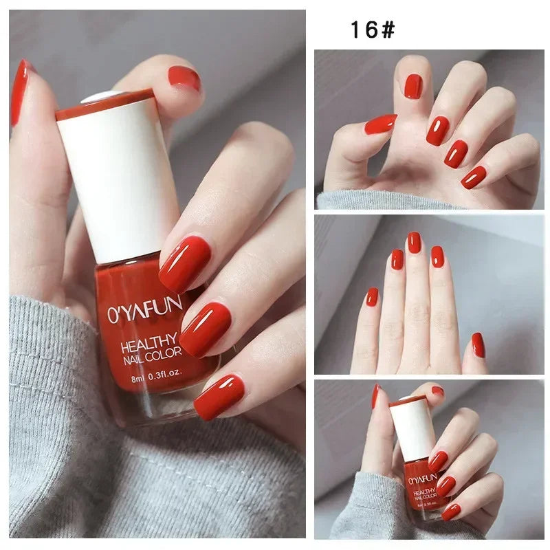 8ml Matte Waterproof No-bake Nail Polish Nail Art Tearable Quick Dry Normal Without Lamp Nail Polish Glitter Sequins UV Varnish 13