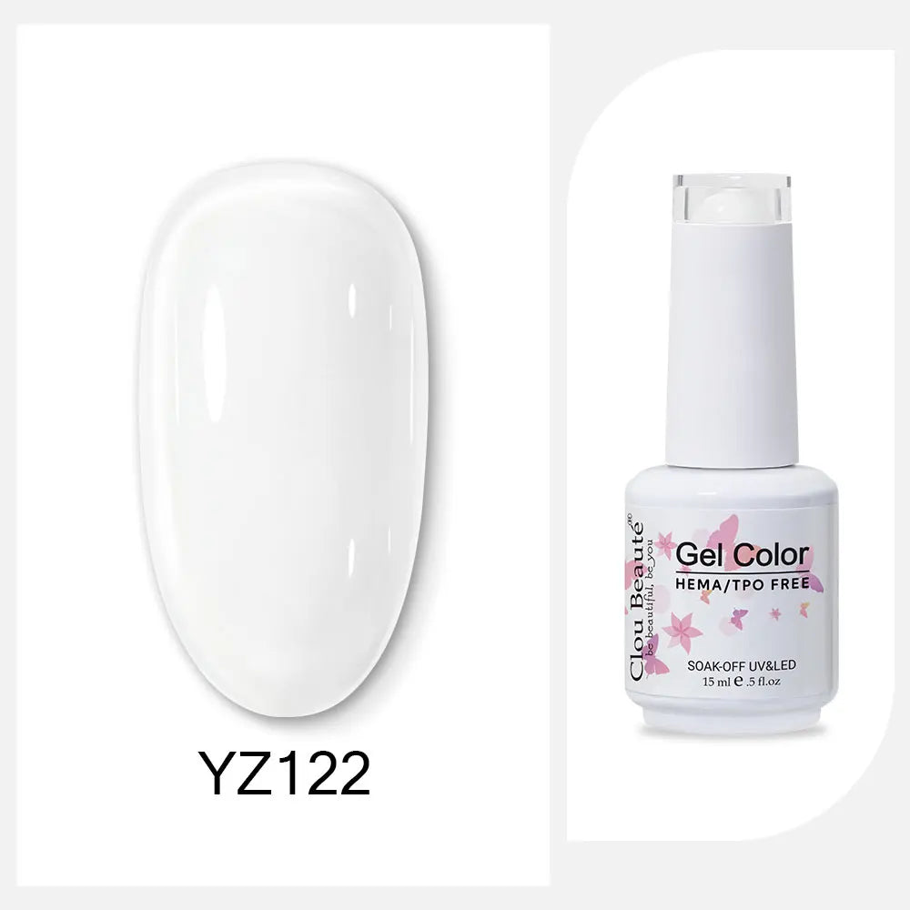 Clou Beaute 15ml Red Black White Green Neon Gel Nail Polish Base Top Coat Velvet Top 400 Colors Semi Permanent Gel Nail Varnish 91