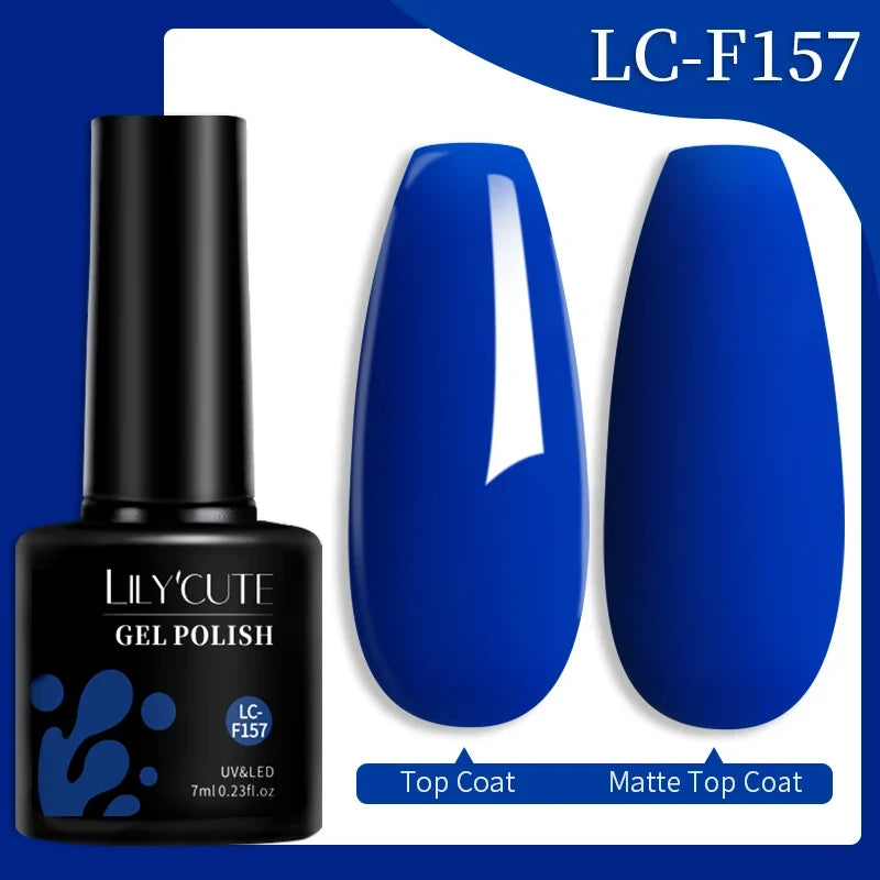 LILYCUTE 7ML Colorful Gel Nail Polish 129 Colors Long Lasting For Manicure Semi Permanent Base Top Coat Nail Art UV Gel Varnish 34