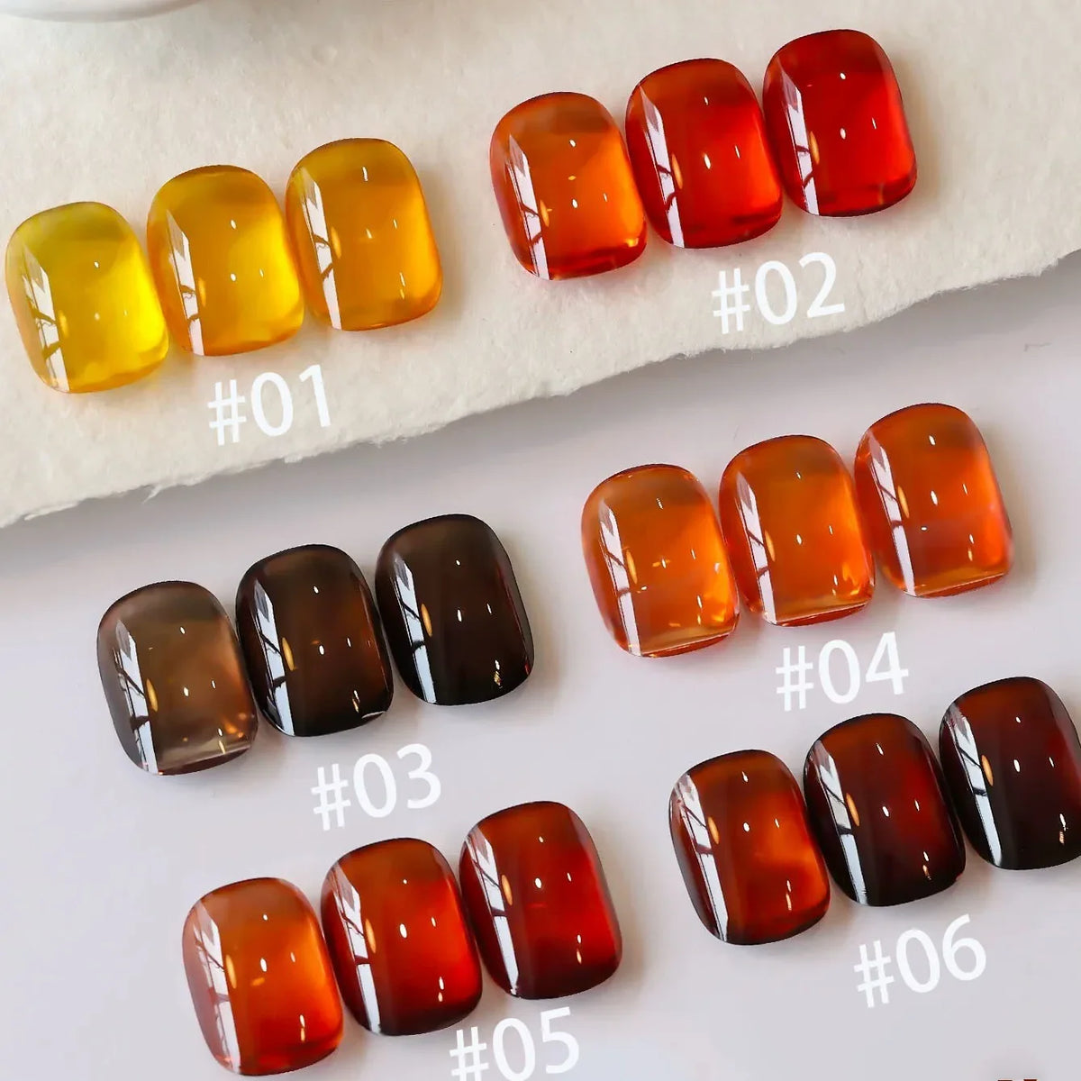 MIANEL 10ML Brown Amber Series Jelly Gel Nail Polish 2026 New Popular Ice Clear Caramel Nail Polish Black Nails 1-6pcs 13