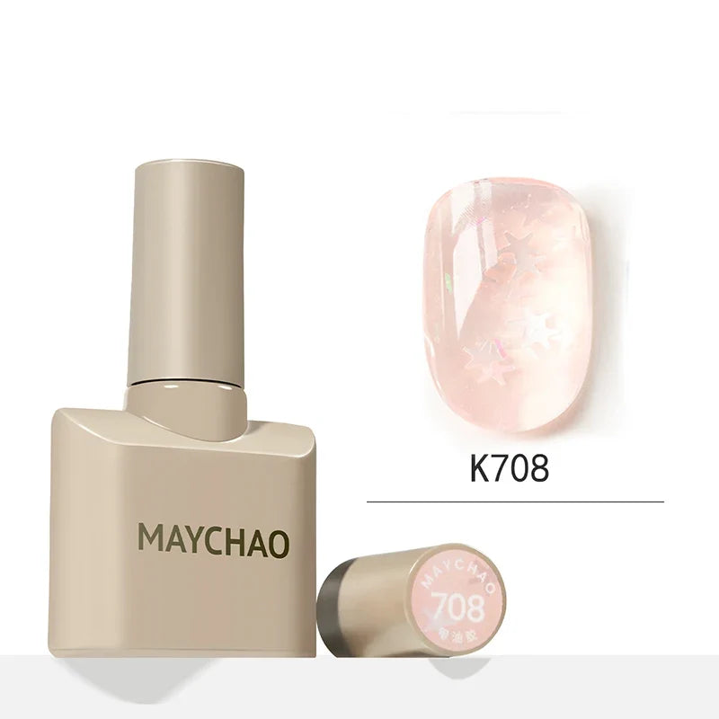 MAYCHAO 12ml Jelly Gel Nail Polish Semi Permanent Top Coat Soak Off UV LED Gel Art Nail Varnish Manicure Long Lasting Nail Gel 31