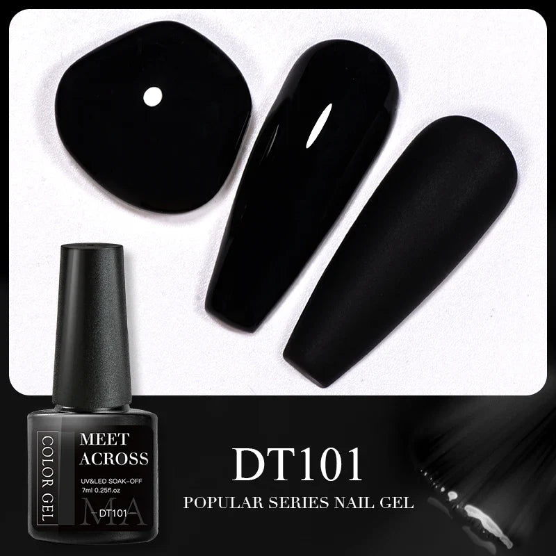 MEET ACROSS 5ml Pink Dried Flower Gel Nail Polish Natural Flower Fairy Nail Art Gel Soak Off UV LED Painting Varnishes For Nails 37