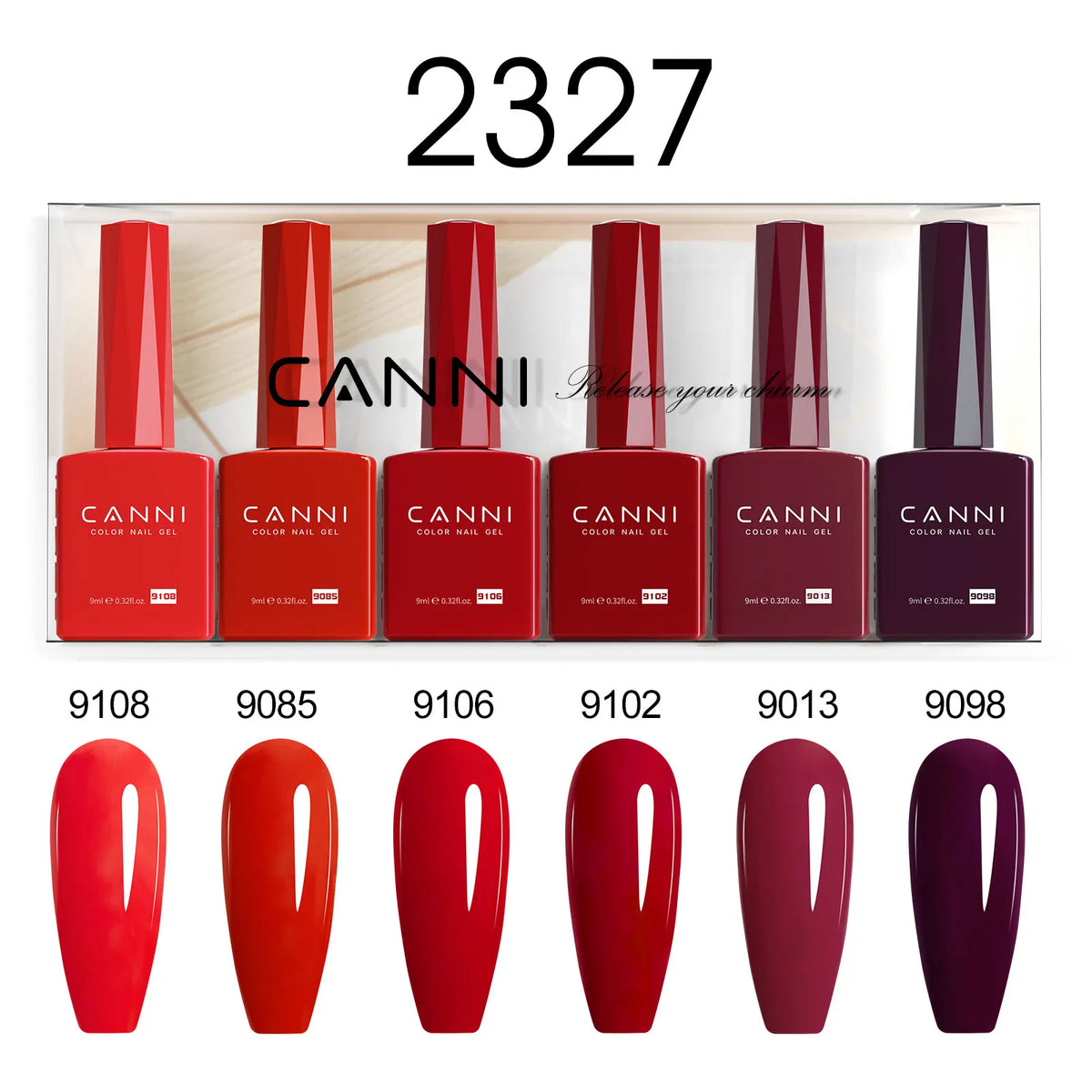6pcs*9ml CANNI HEMA FREE Nail Gel Polish Set Gorgeous Color Semi Permanent Pigmented Painting Gel Soak off UV LED Gel Nails Kit 38