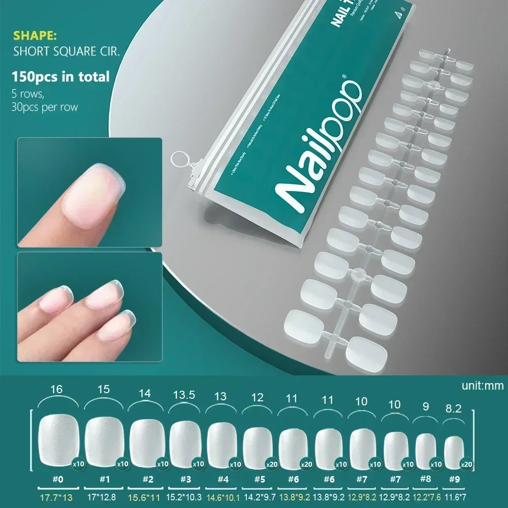 NAILPOP 120pcs Fake Nails Full Cover Press on Nails Coffin Soft Gel American Pose Capsule False Nail Tips for Extension System 11