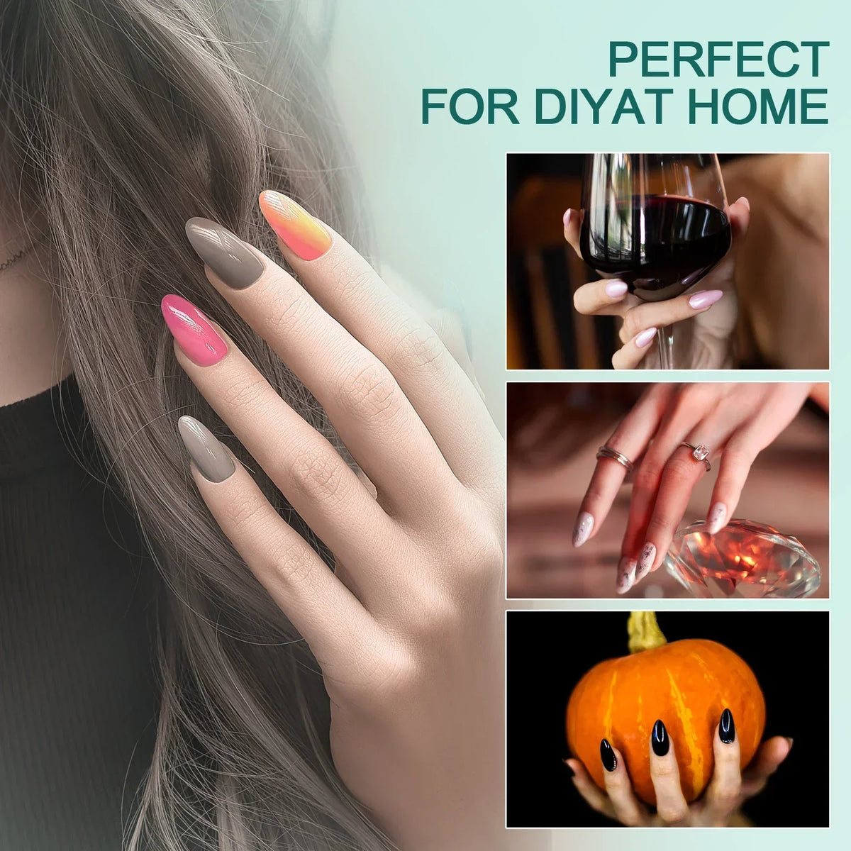 Nailpop 120pcs/box Gel X Nail Tips Medium Short Shape Almond/Square/Soft Gel Nail Tips False Nails Soak Off Easy Nail Extensions 6