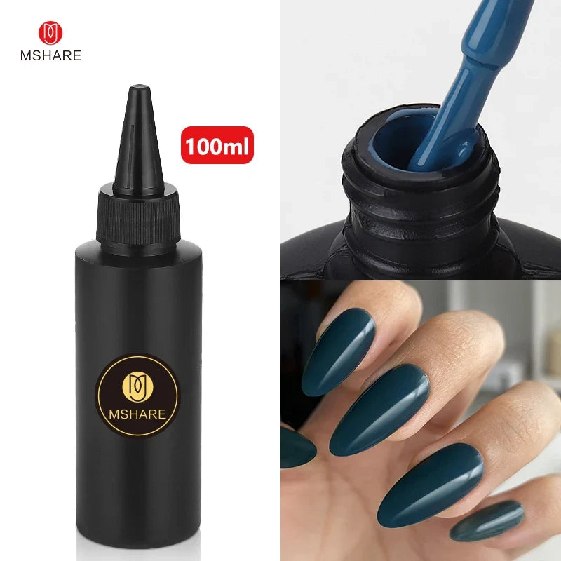 MSHARE 100ML Nail Gel Polish Soak Off UV LED Nails Vernis Semi Permanent Varnish Polish White Red Nail Gel Art 34