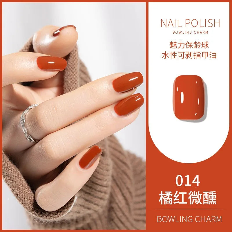 40 Colors New Nail Polish for Summer Water-based Quick Drying Tearable Nail Art Semipermanent Monochrome No Baking Lamp Varnish 39