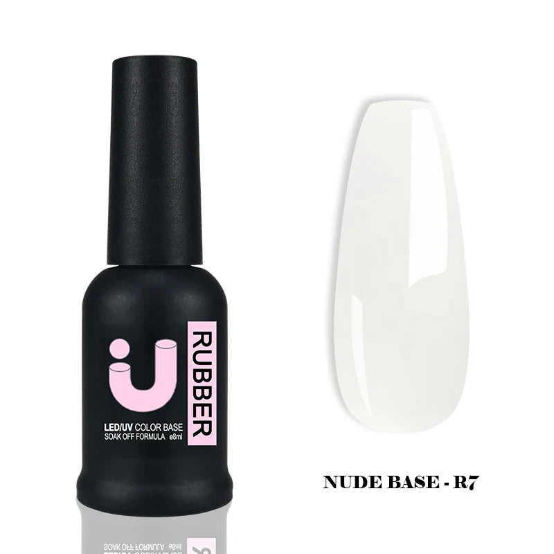 UNO JYJ Nude Rubber Base Gel Polish Semi-permanent Nail Polish UV Varnish Manicure Natural Nail Base Coat 7 Colors Basis Gellac 8