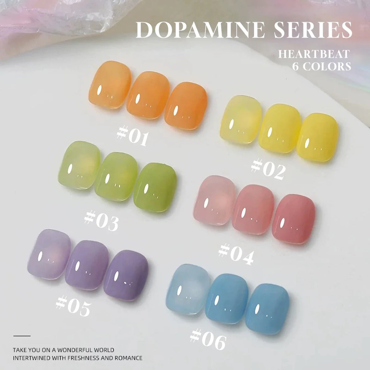 MIANEL 12ML 1-6PCS 2026 New Release Jelly Dopamine Candy Gel Nail Polish - Multi-Color Nude Sheer Finish Bestseller 1