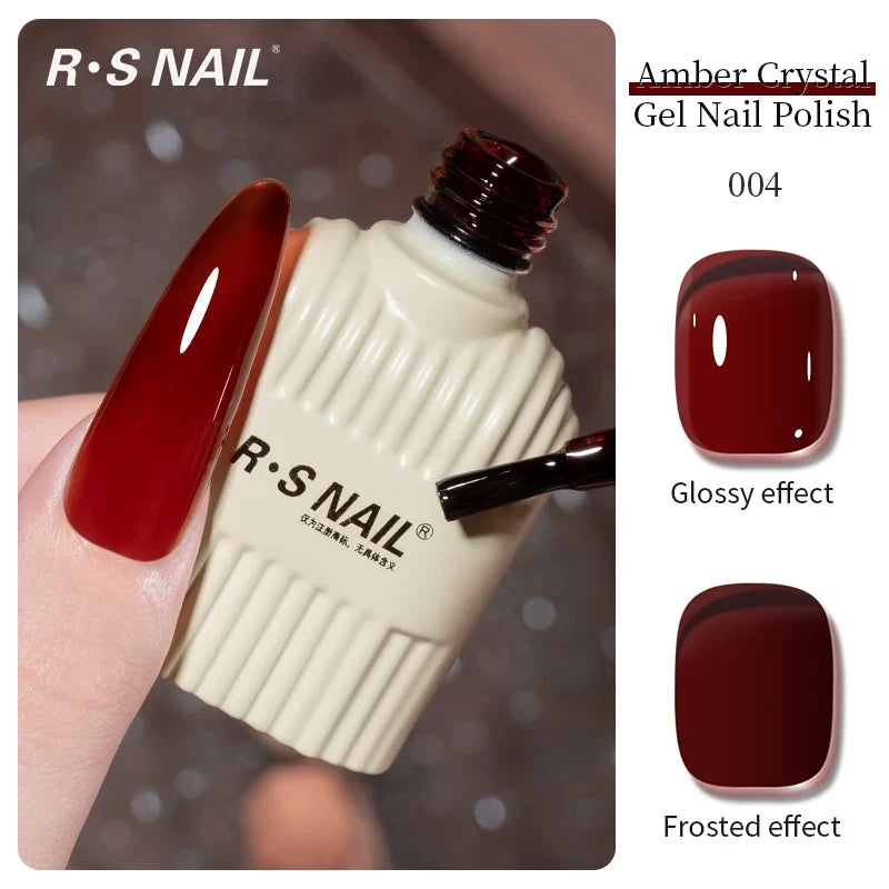RSNAIL 10g Jelly Amber Gel Nail Polish Crystal Brown Nail Gel DIY Translucent Color Nail Art Gel Permanent UV Gel Polish Varnish 9