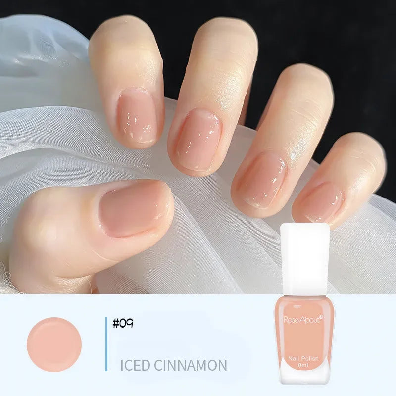 40 Colors No Bake Water-based Nail Polish Glitter Sequins Long-lasting Tearable Healthy Tearable Quick-drying Nude Nail Polish 15