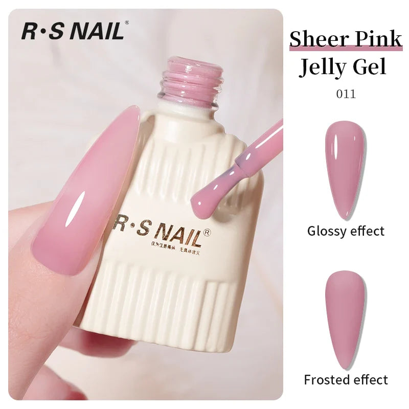 RS NAIL Jelly Transparent Gel Nail Polish 10g Summer Nude Pink Gel Polish Semi Permanent Soak Off UV LED Varnish Jade Nail Gel 15