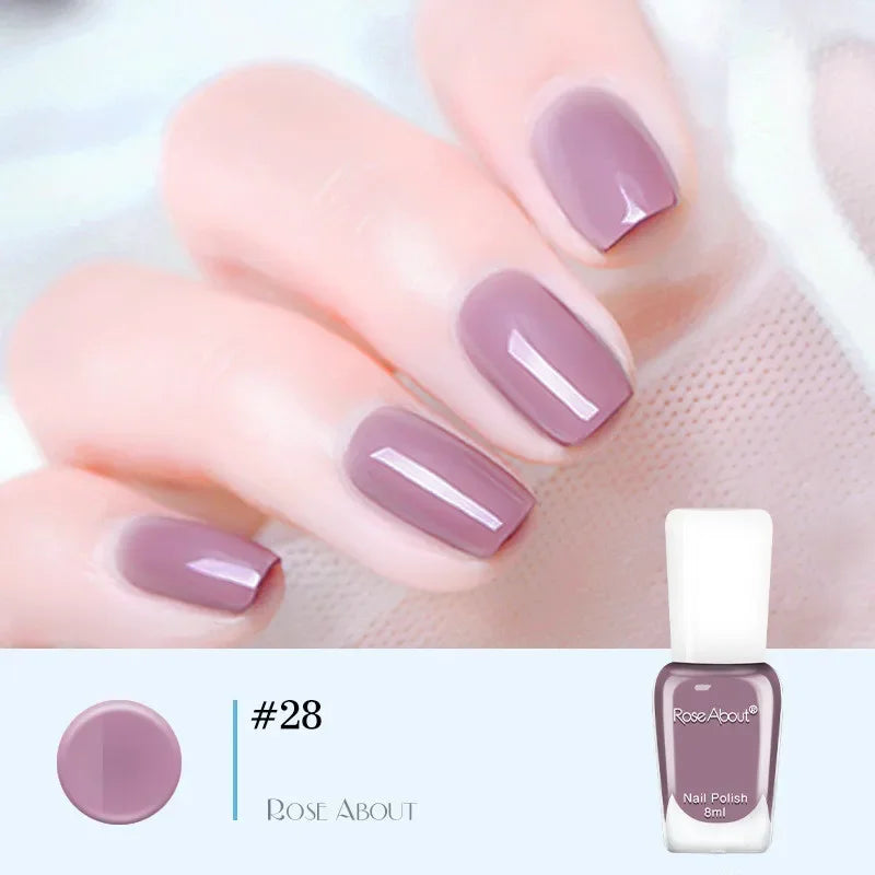 40 Colors No Bake Water-based Nail Polish Glitter Sequins Long-lasting Tearable Healthy Tearable Quick-drying Nude Nail Polish 8