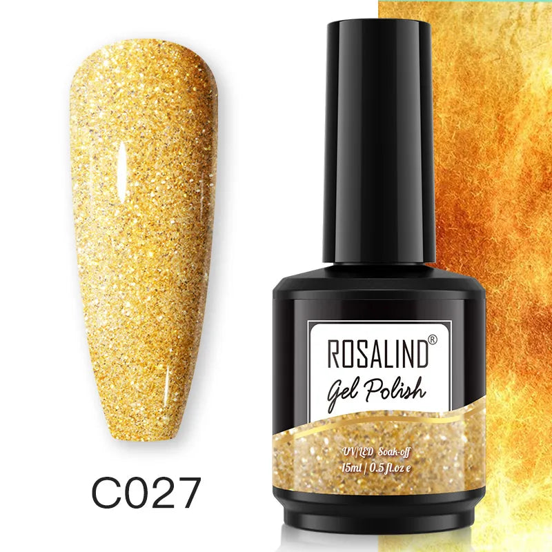 ROSALIND 7ml/15ml Summer Green Gel Nail Polish Semi Permanent Nail Art Manicure Soak Off Top Base Matt Hybrid Varnishes UV Gel 22