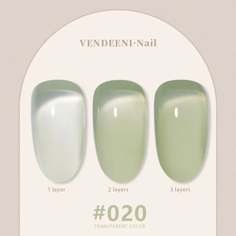 Vendeeni 24 Colors Jelly Transparent Gel Nail Polish Nude Pink Skin Color UV Soak Off Gel Varnish Jade Nail Art Gel Lacquer 15ml 7