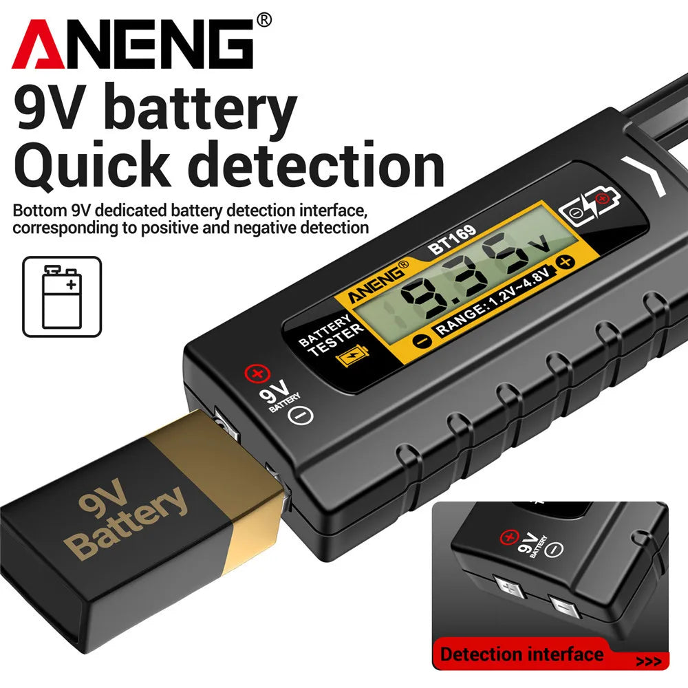 ANENG BT169 Battery Level Tester | Digital Display, No Power Required, Portable ABS Tester 2
