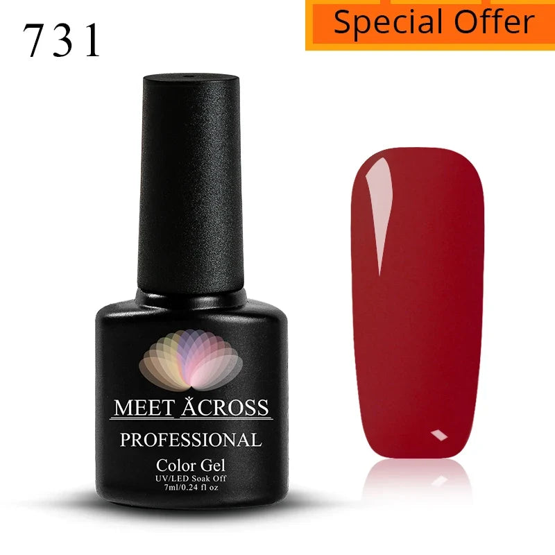 MEET ACROSS 5ml Pink Dried Flower Gel Nail Polish Natural Flower Fairy Nail Art Gel Soak Off UV LED Painting Varnishes For Nails 32