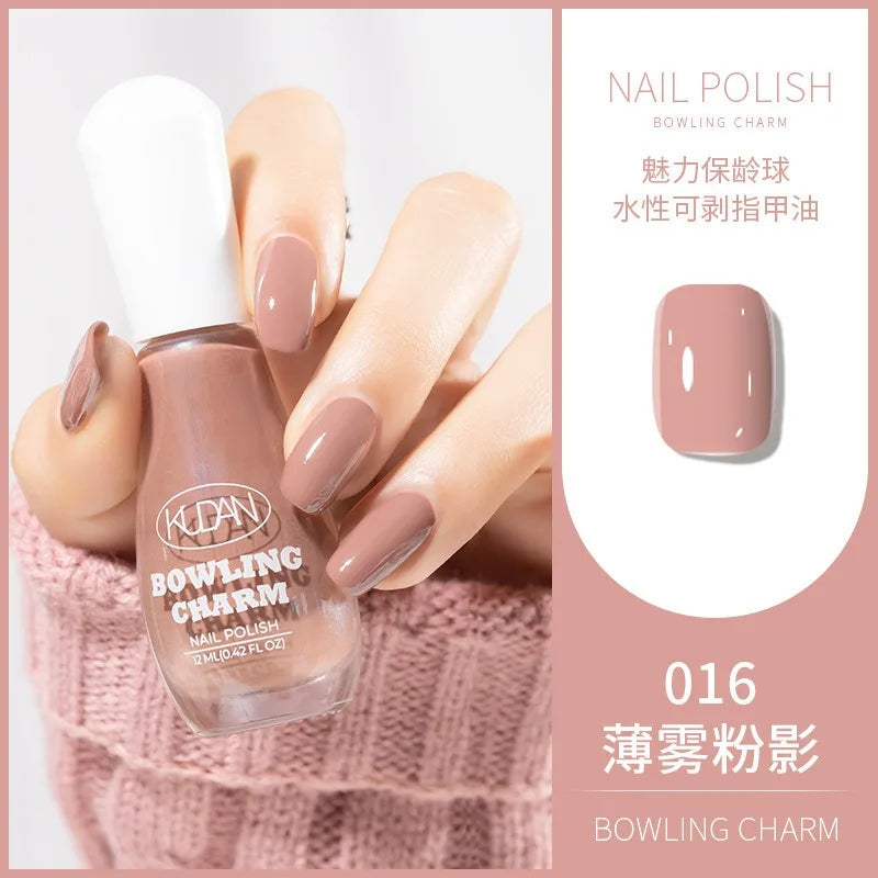40 Colors New Nail Polish for Summer Water-based Quick Drying Tearable Nail Art Semipermanent Monochrome No Baking Lamp Varnish 17