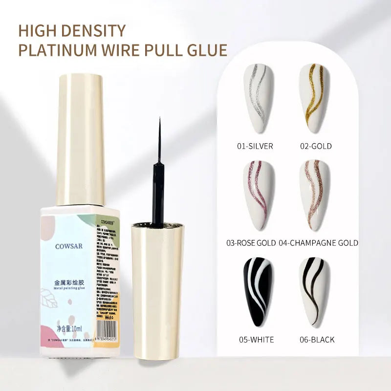 5/8/10/12ml 5D Metallic Painting Nail Gel Silver/Gold Liner Polish Mirror Chrome Effect Gel Nail Polish Soak Off UV/LED Drawing^ 3