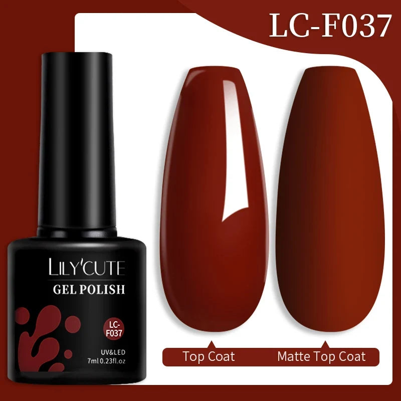 LILYCUTE 7ML Colorful Gel Nail Polish 129 Colors Long Lasting For Manicure Semi Permanent Base Top Coat Nail Art UV Gel Varnish 131