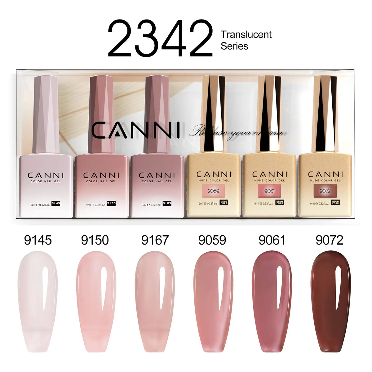 6pcs*9ml CANNI HEMA FREE Nail Gel Polish Set Gorgeous Color Semi Permanent Pigmented Painting Gel Soak off UV LED Gel Nails Kit 35