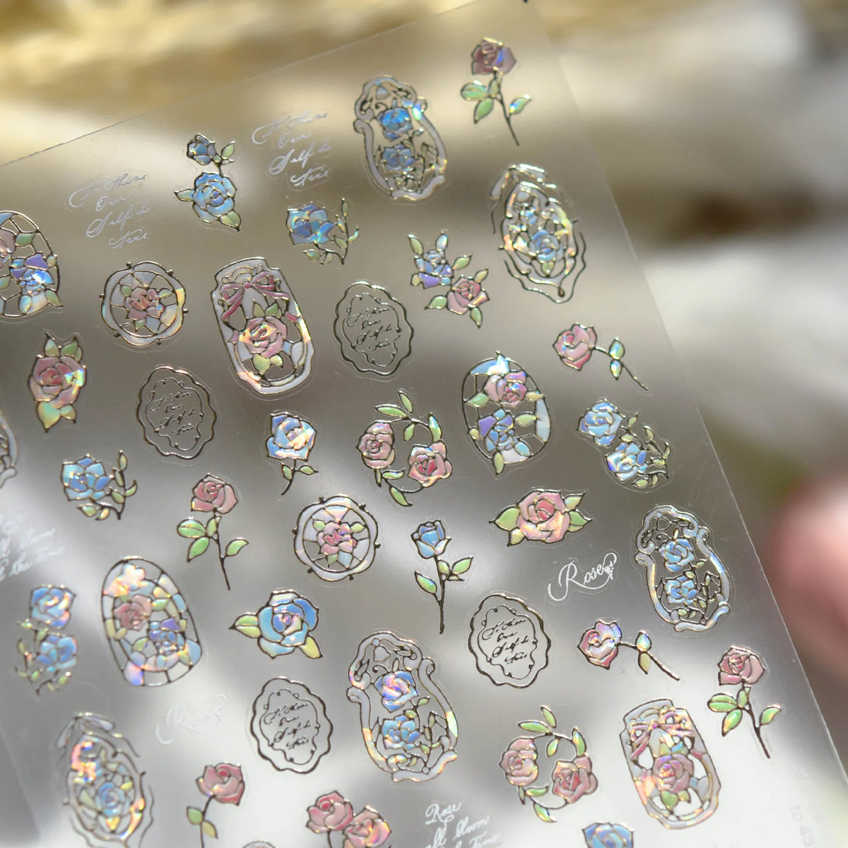 1pcs Dream Flower Window Shell Light Nail Art Stickers Japanese Flower Self Adhesive Stickers Press On Nails Decoration Decals 1