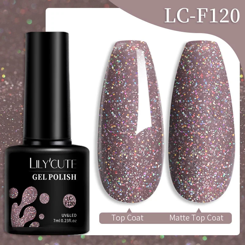 LILYCUTE 7ML Colorful Gel Nail Polish 129 Colors Long Lasting For Manicure Semi Permanent Base Top Coat Nail Art UV Gel Varnish 26