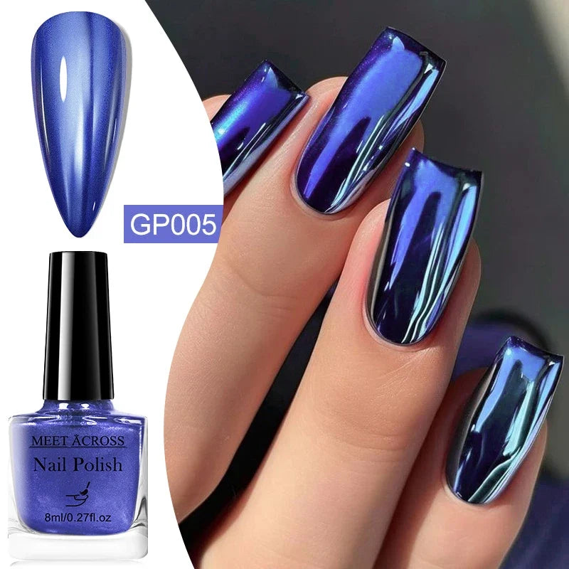 8ml Metallic Nail Polish Mirror Effect Fast Drying Long-Lasting Nails Art Polish DIY No Need Lamp Cure Manicure Nail Supplies 9
