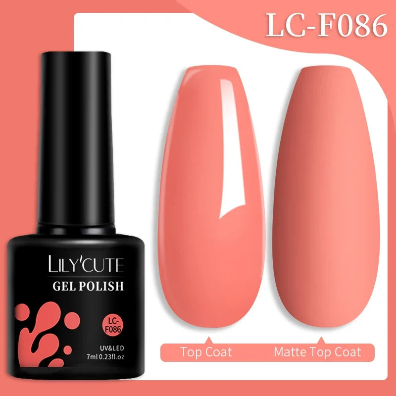 LILYCUTE 7ML Colorful Gel Nail Polish 129 Colors Long Lasting For Manicure Semi Permanent Base Top Coat Nail Art UV Gel Varnish 7