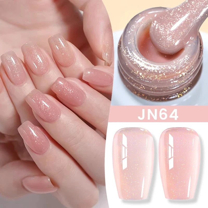 BORN PRETTY Jelly Nude Gel Nail Polish 10ml Light Pink Peach Translucent Color UV Light Cure Gel Varnish Nail Art DIY at Home 20