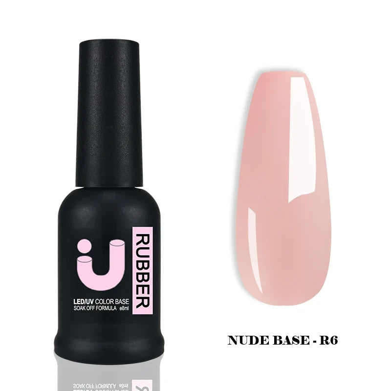 UNO JYJ Nude Rubber Base Gel Polish Semi-permanent Nail Polish UV Varnish Manicure Natural Nail Base Coat 7 Colors Basis Gellac 9