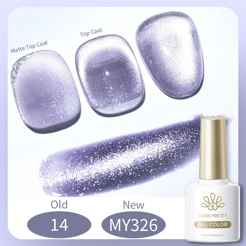 BORN PRETTY 10ml Silver Water Light Cat Magnetic Gel Nail Polish Nail Supplies Vernis Semi Permanent Gel for Fall Winter Nails 15