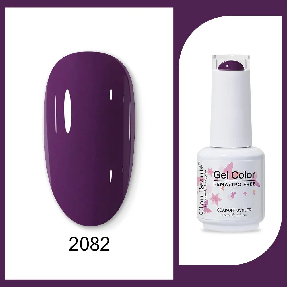 Clou Beaute 15ml Red Black White Green Neon Gel Nail Polish Base Top Coat Velvet Top 400 Colors Semi Permanent Gel Nail Varnish 81