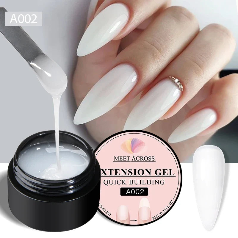 Milky White Nail Extension Gel Clear Nude Building UV Gel For Nails Finger Extensions Form Tips French Nails Manicure Nail Art 1