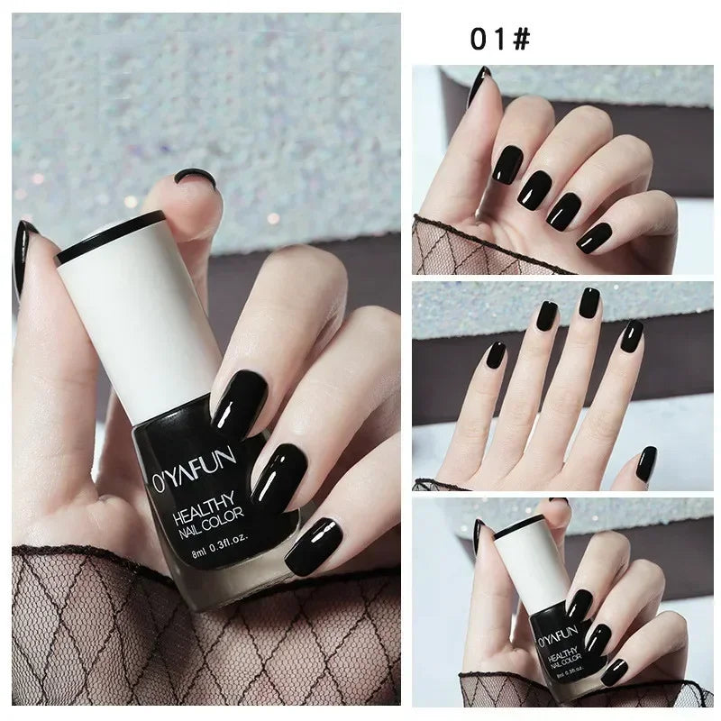8ml Matte Waterproof No-bake Nail Polish Nail Art Tearable Quick Dry Normal Without Lamp Nail Polish Glitter Sequins UV Varnish 6
