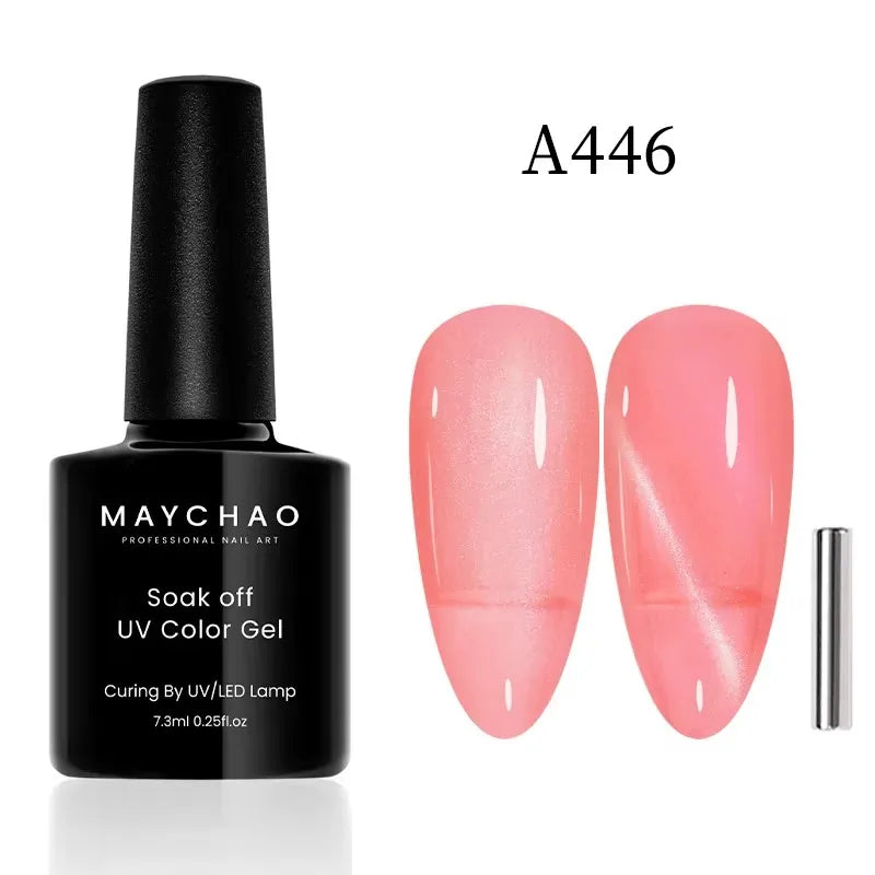 MAYCHAORomantic Galaxy Cat Eye Gel Nail Polish With Magnet Soak off UV Holographic Magnetic Rainbow Gel Polish for Nail Manicure 52