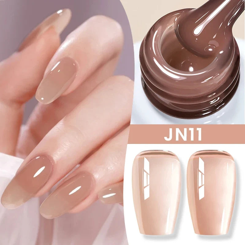 BORN PRETTY Jelly Nude Gel Nail Polish 10ml Light Pink Peach Translucent Color UV Light Cure Gel Varnish Nail Art DIY at Home 72