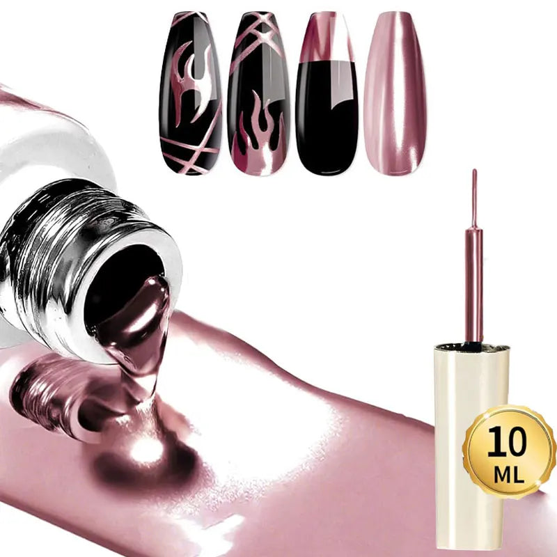 5/8/10/12ml 5D Metallic Painting Nail Gel Silver/Gold Liner Polish Mirror Chrome Effect Gel Nail Polish Soak Off UV/LED Drawing^ 13