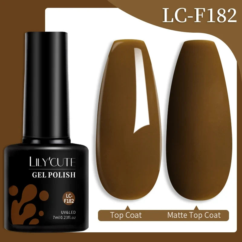 LILYCUTE 7ML Colorful Gel Nail Polish 129 Colors Long Lasting For Manicure Semi Permanent Base Top Coat Nail Art UV Gel Varnish 134