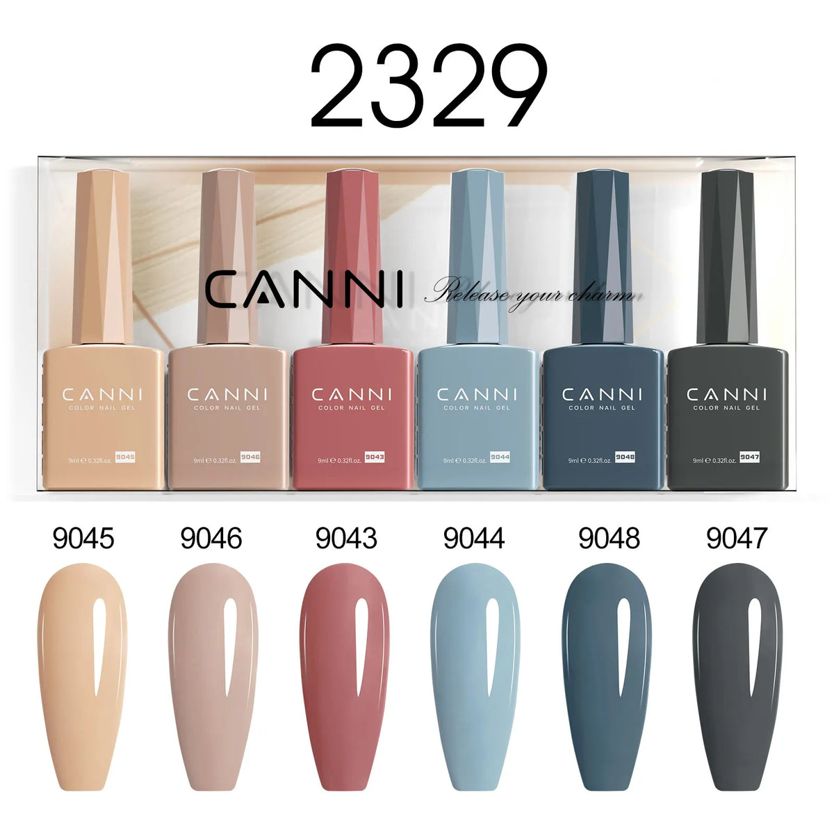 6pcs*9ml CANNI HEMA FREE Nail Gel Polish Set Gorgeous Color Semi Permanent Pigmented Painting Gel Soak off UV LED Gel Nails Kit 44
