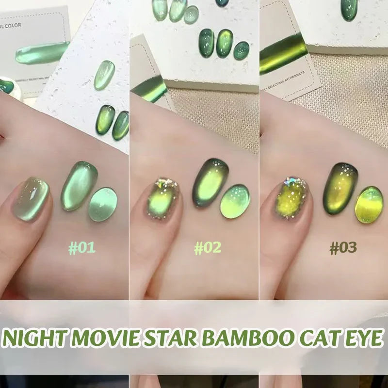 MIANEL 12ML Emperor Green Cat Eye Gel Nail Polish Whitenning Nails Green Nails Suitable For Nail Salons Nail Supplies  1-21pcs 41