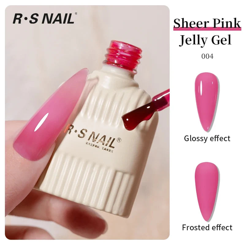 RS NAIL Jelly Transparent Gel Nail Polish 10g Summer Nude Pink Gel Polish Semi Permanent Soak Off UV LED Varnish Jade Nail Gel 7