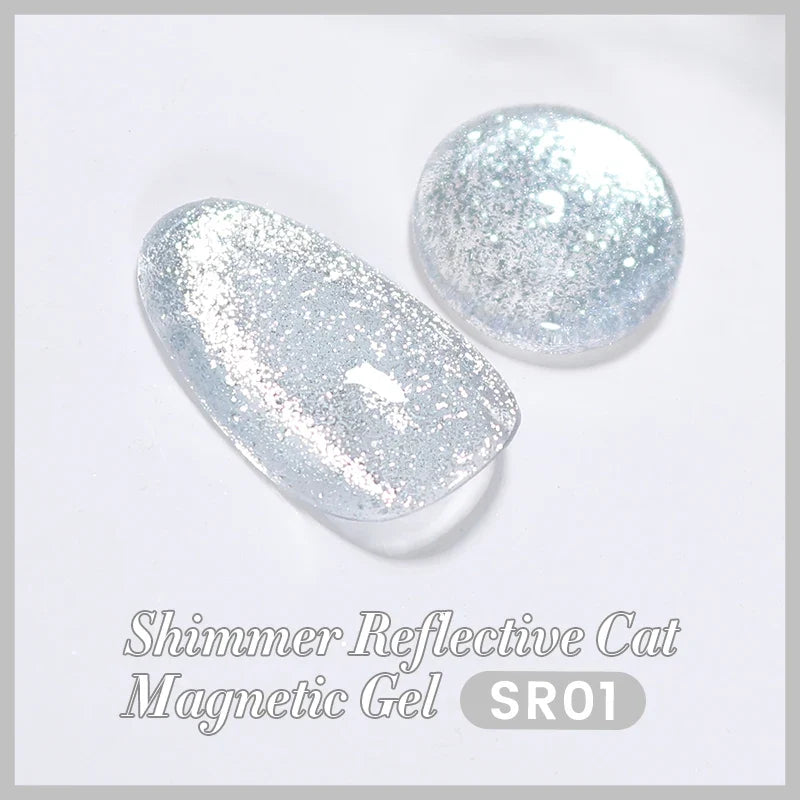 BORN PRETTY 10ml Silver Shining Reflective Cat Magnetic Gel Nail Polish Crystal Glitter Soak Off UV LED Nail Art Gel Varnish 2