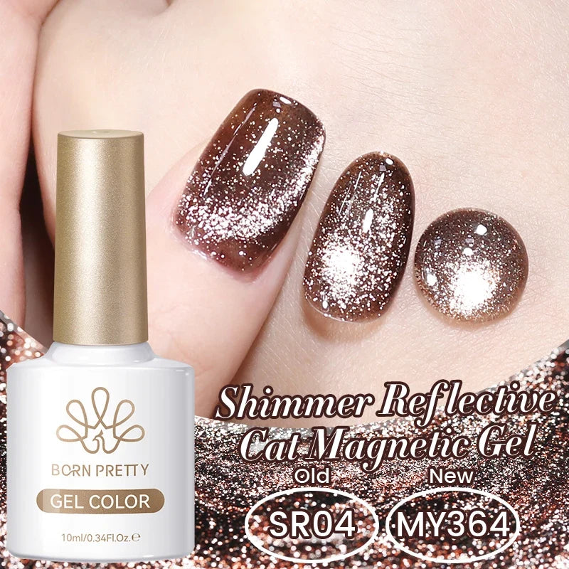 BORN PRETTY 10ml Silver Water Light Cat Magnetic Gel Nail Polish Nail Supplies Vernis Semi Permanent Gel for Fall Winter Nails 89