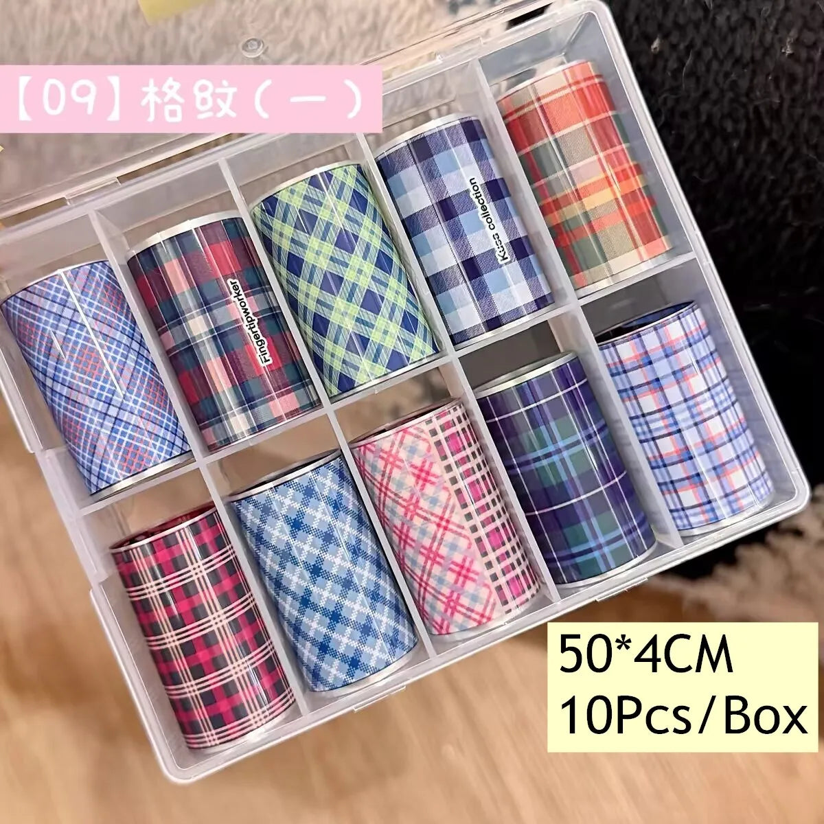 10Rolls Plaid Thousand-Bird Bow  Stars Nail Foils Transfer Paper  Nail Art Stickers  Manicure Set Decal  Nails Decoration 54