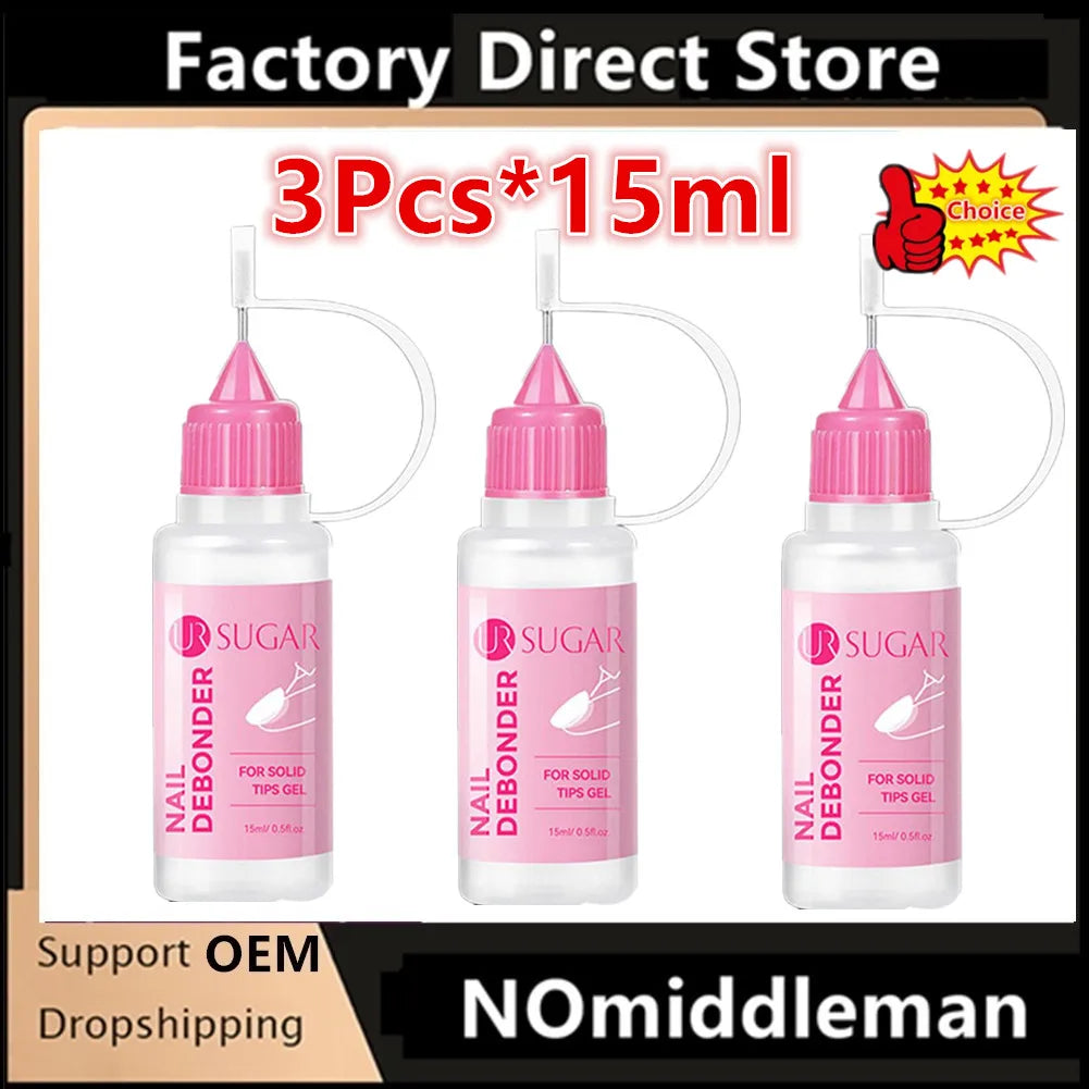 15ML Nail Glue Remover for Press on Acetone Free Nail Polish Remover Multi-Functional Remover for Nails Tips Gentle Glue Remover 9