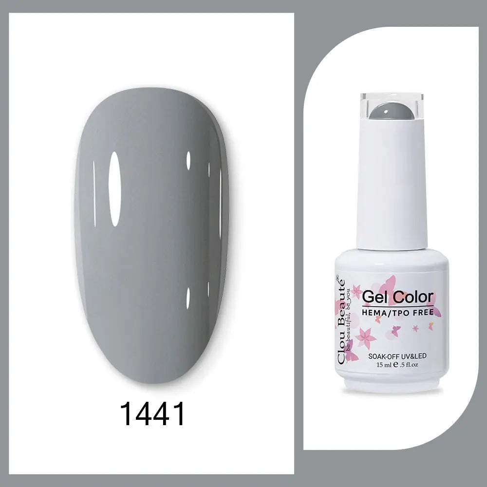 Clou Beaute 15ml Red Black White Green Neon Gel Nail Polish Base Top Coat Velvet Top 400 Colors Semi Permanent Gel Nail Varnish 11