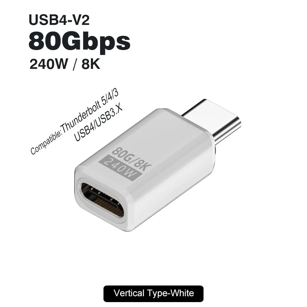 USB4 V2 90 Degree USB-C Angle Adapter | 80Gbps Thunderbolt 5/4/3 Elbow Connector 19