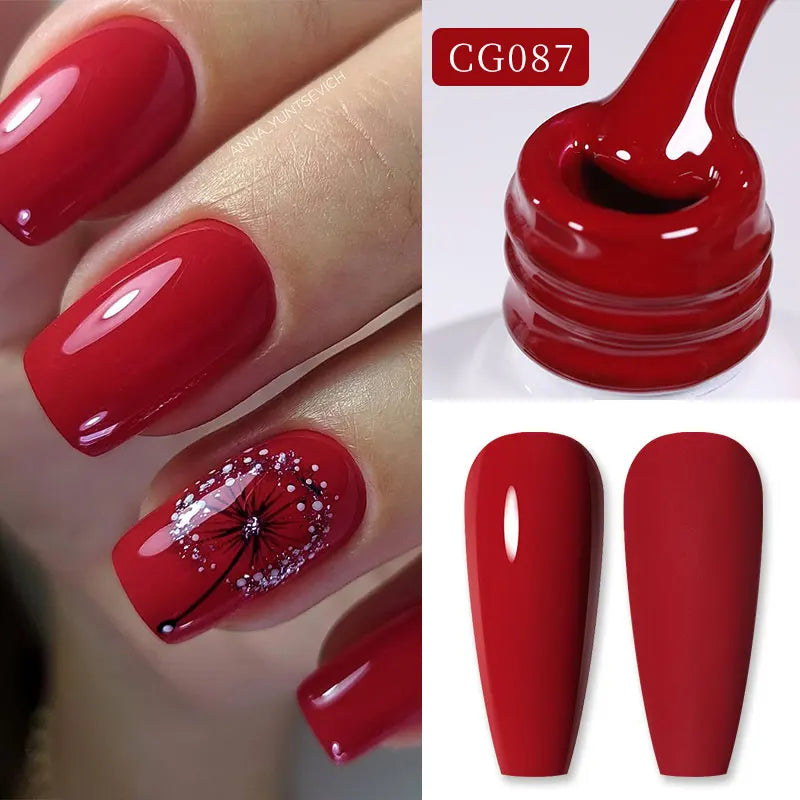 BORN PRETTY 10ml Blood Red Jelly Gel Nail Polish Halloween Nails Art Gel Polish Sheer Translucent Nail Gel for Winter Manicure 66